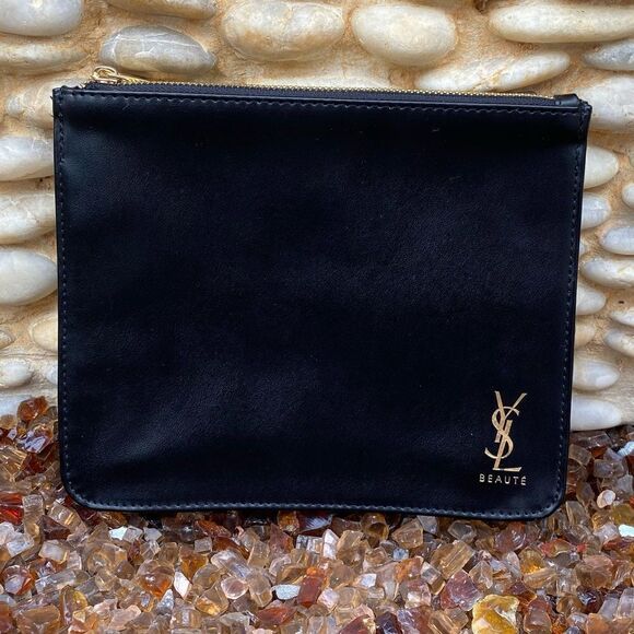 Yves Saint Laurent Handbags - Yves Saint Laurent (YSL) Beaute Black Clutch/Pouch with Gold Detailing. EUC!